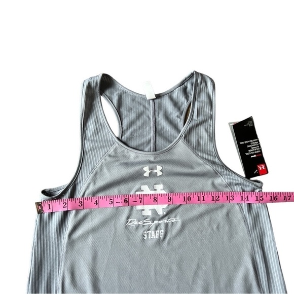 NWT Under Armour HeatGear Notre Dame Rec Sports Staff Grey Racerback Tank, XS - Picture 11 of 11